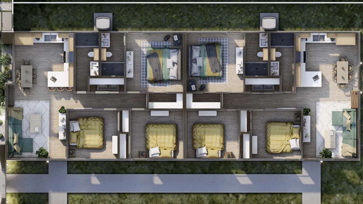 Overhead view of the Crystal Landing floor plan